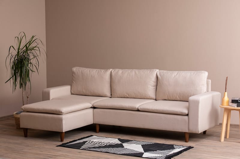 Lungo Sofa med Sjeselong 4-seter - Beige - Møbler - Sofaer - Sofa med sjeselong