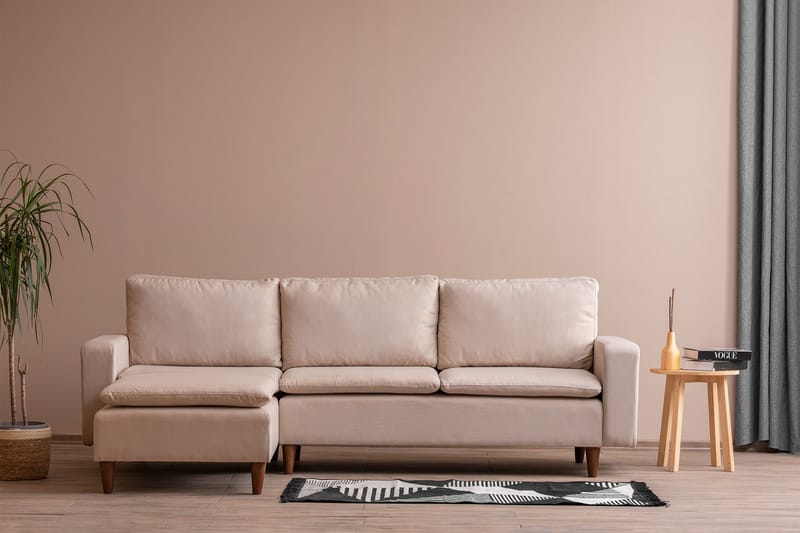 Lungo Sofa med Sjeselong 4-seter - Beige - Møbler - Sofaer - Sofa med sjeselong