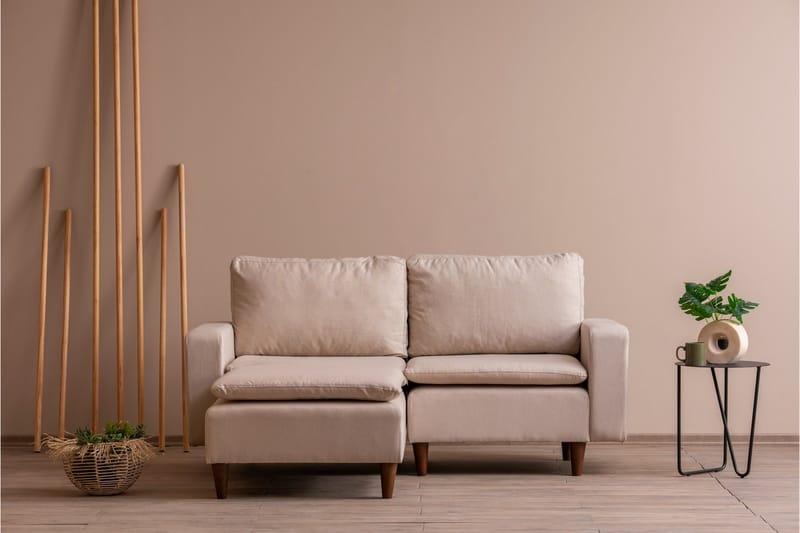 Lungo Sofa med Sjeselong 4-seter - Beige - Møbler - Sofaer - Sofa med sjeselong