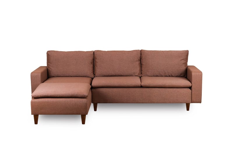 Lungo Sofa med Sjeselong 4-seter - Lys brun - Møbler - Sofaer - Sofa med sjeselong