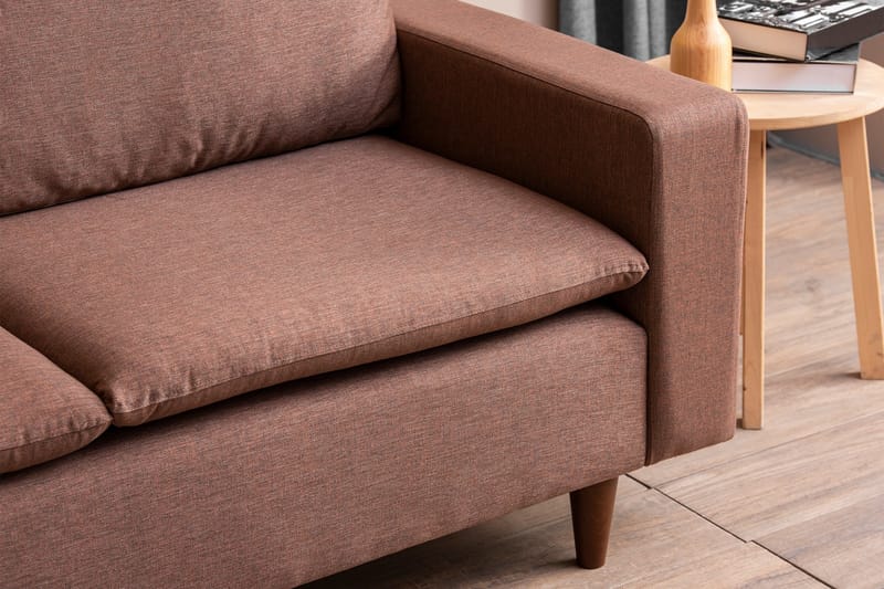 Lungo Sofa med Sjeselong 4-seter - Lys brun - Møbler - Sofaer - Sofa med sjeselong