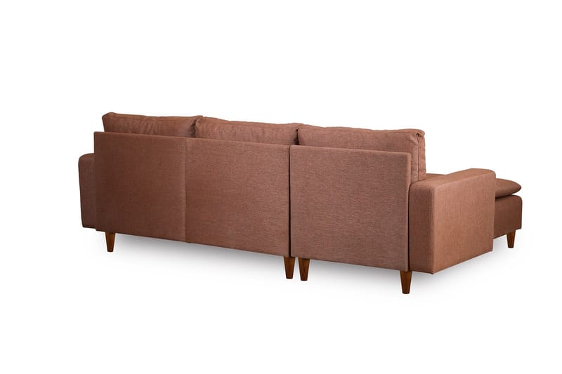 Lungo Sofa med Sjeselong 4-seter - Lys brun - Møbler - Sofaer - Sofa med sjeselong