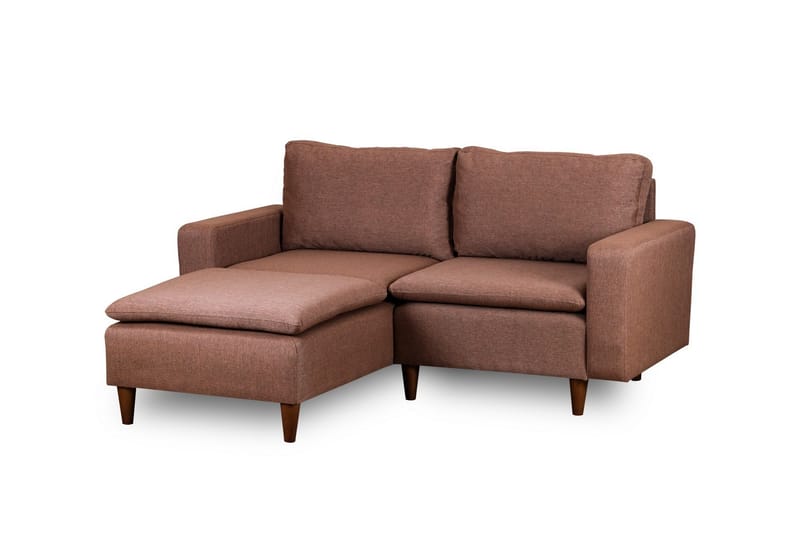 Lungo Sofa med Sjeselong 4-seter - Lys brun - Møbler - Sofaer - Sofa med sjeselong