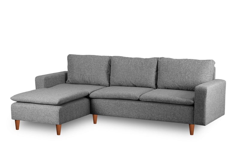 Lungo Sofa med Sjeselong 4-seter - Lys grå - Møbler - Sofaer - Sofa med sjeselong