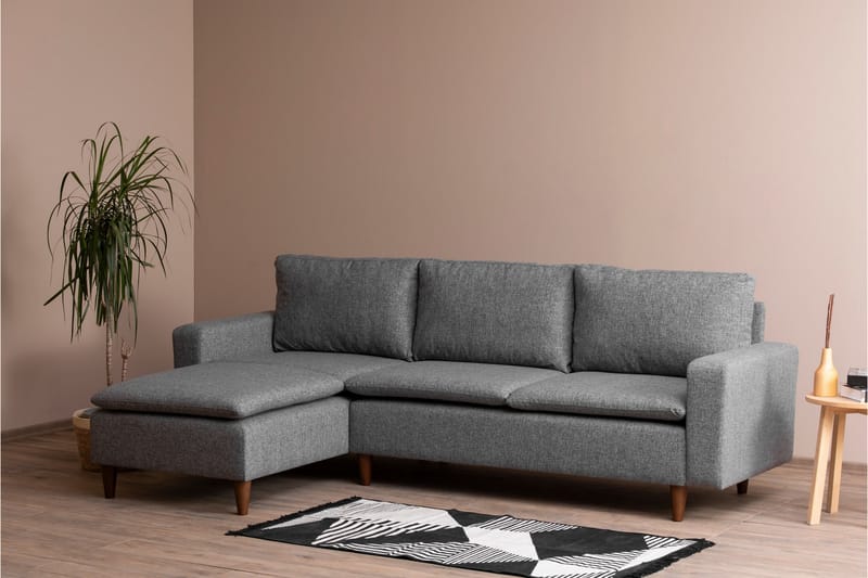 Lungo Sofa med Sjeselong 4-seter - Lys grå - Møbler - Sofaer - Sofa med sjeselong