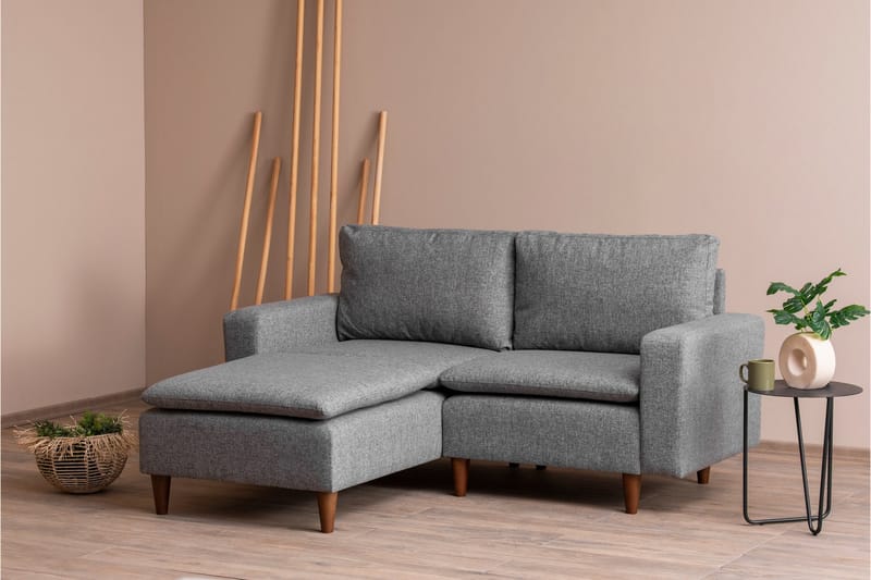 Lungo Sofa med Sjeselong 4-seter - Lys grå - Møbler - Sofaer - Sofa med sjeselong