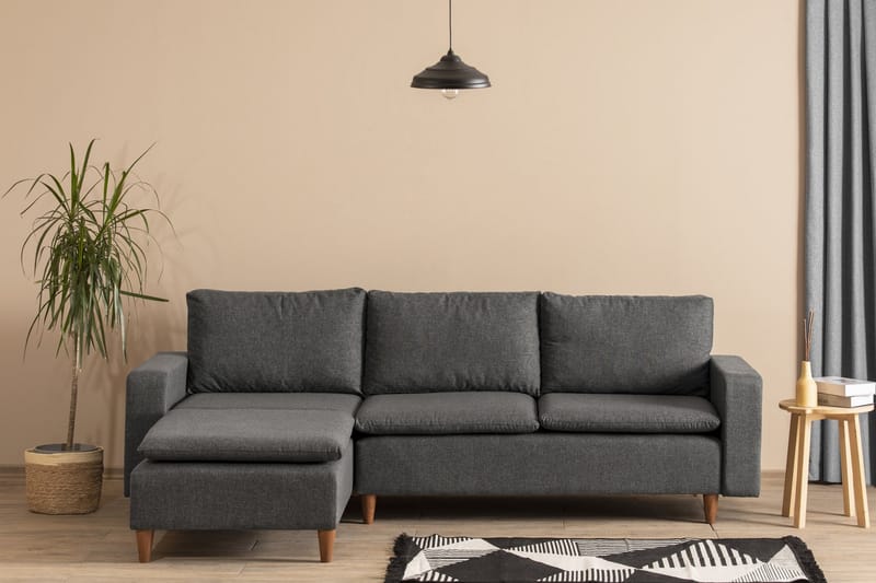 Lungo Sofa med Sjeselong 4-seter - Mørkegrå - Møbler - Sofaer - Sofa med sjeselong