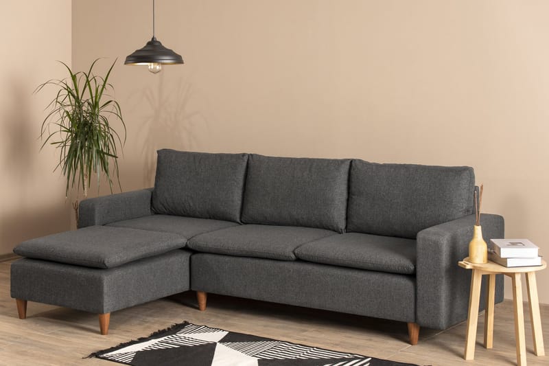 Lungo Sofa med Sjeselong 4-seter - Mørkegrå - Møbler - Sofaer - Sofa med sjeselong