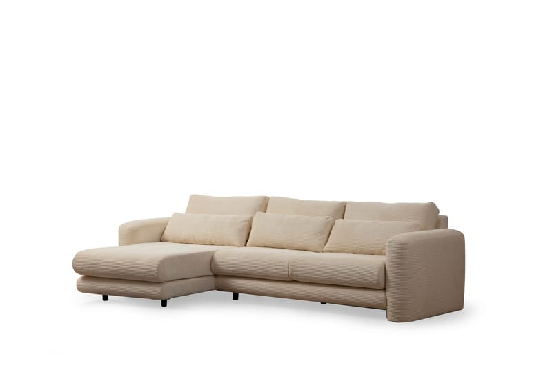 Makhan Sofa med Sjeselong 3-seter - Beige - Møbler - Sofaer - Sofa med sjeselong