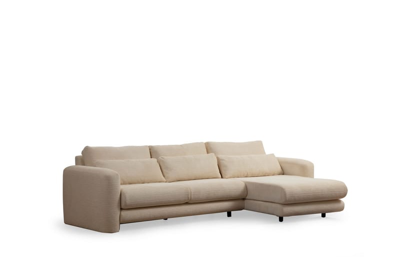 Makhan Sofa med Sjeselong 3-seter - Beige - Møbler - Sofaer - Sofa med sjeselong