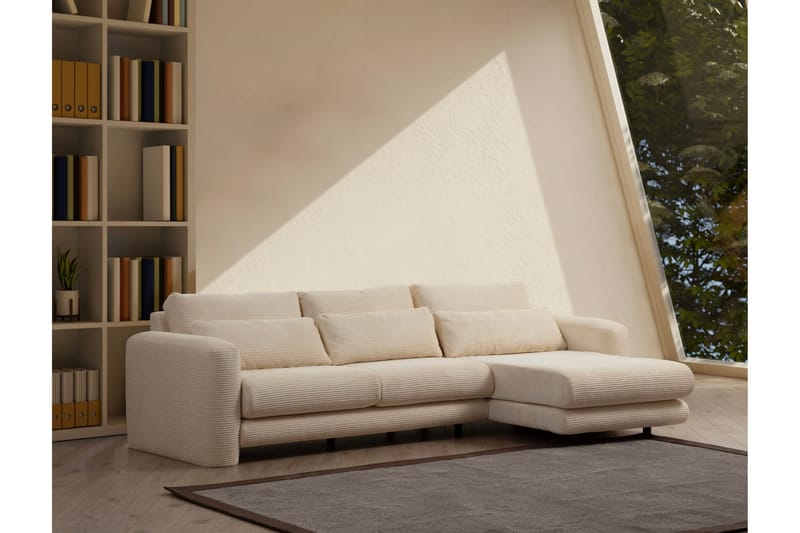 Makhan Sofa med Sjeselong 3-seter - Beige - Møbler - Sofaer - Sofa med sjeselong