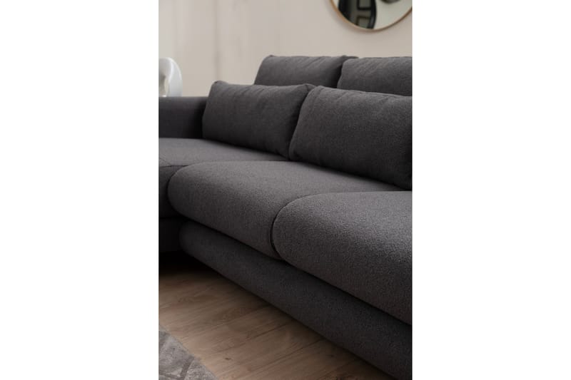 Makhan Sofa med Sjeselong 3-seter - Grå - Møbler - Sofaer - Sofa med sjeselong