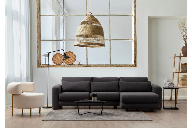 Makhan Sofa med Sjeselong 3-seter - Grå - Møbler - Sofaer - Sofa med sjeselong