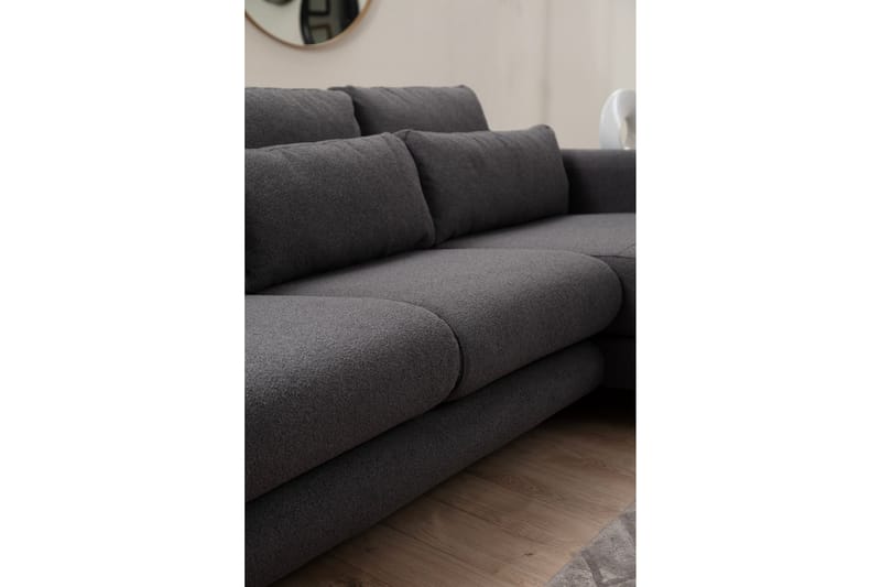 Makhan Sofa med Sjeselong 3-seter - Grå - Møbler - Sofaer - Sofa med sjeselong