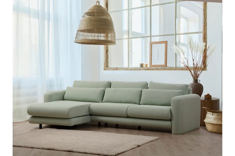 Makhan Sofa med Sjeselong 3-seter - Grønn - Møbler - Sofaer - Sofa med sjeselong