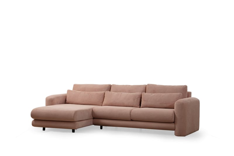 Makhan Sofa med Sjeselong 3-seter - Rosa - Møbler - Sofaer - Sofa med sjeselong