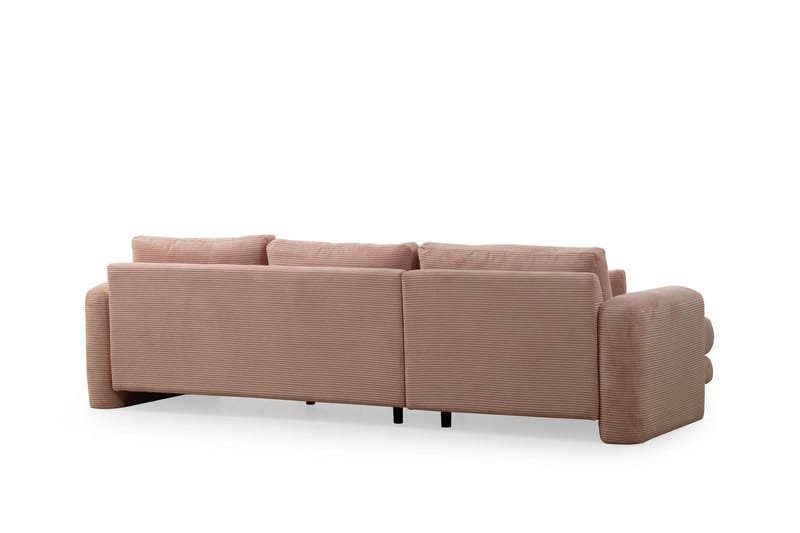 Makhan Sofa med Sjeselong 3-seter - Rosa - Møbler - Sofaer - Sofa med sjeselong