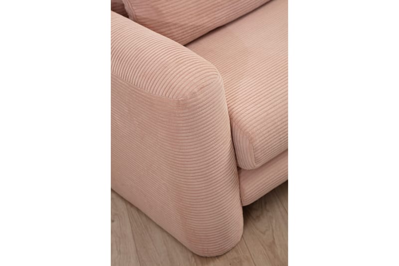 Makhan Sofa med Sjeselong 3-seter - Rosa - Møbler - Sofaer - Sofa med sjeselong