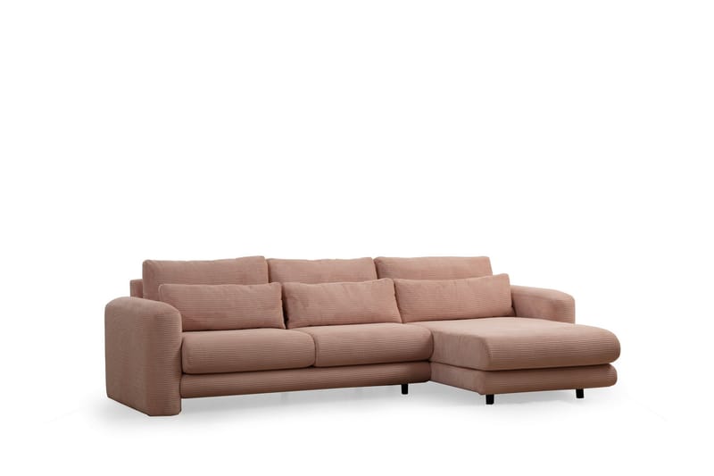 Makhan Sofa med Sjeselong 3-seter - Rosa - Møbler - Sofaer - Sofa med sjeselong