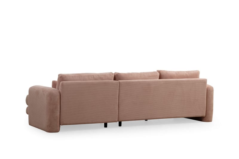 Makhan Sofa med Sjeselong 3-seter - Rosa - Møbler - Sofaer - Sofa med sjeselong