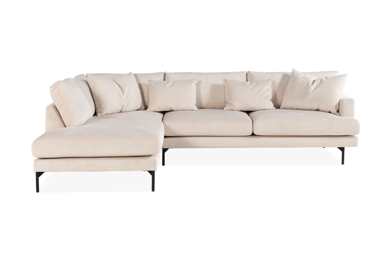 Menard 3-seters L Sofa Manchester med Sjeselong Venstre - Lys Beige / Natur - Møbler - Sofaer - Sofa med sjeselong