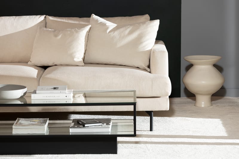 Menard 3-seters L Sofa Manchester med Sjeselong Venstre - Lys Beige / Natur - Møbler - Sofaer - Sofa med sjeselong