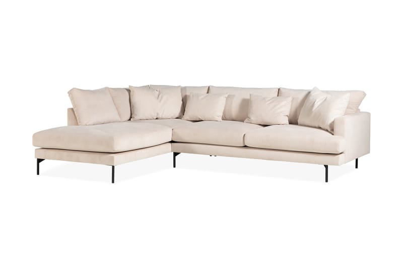 Menard 3-seters L Sofa Manchester med Sjeselong Venstre - Lys Beige / Natur - Møbler - Sofaer - Sofa med sjeselong