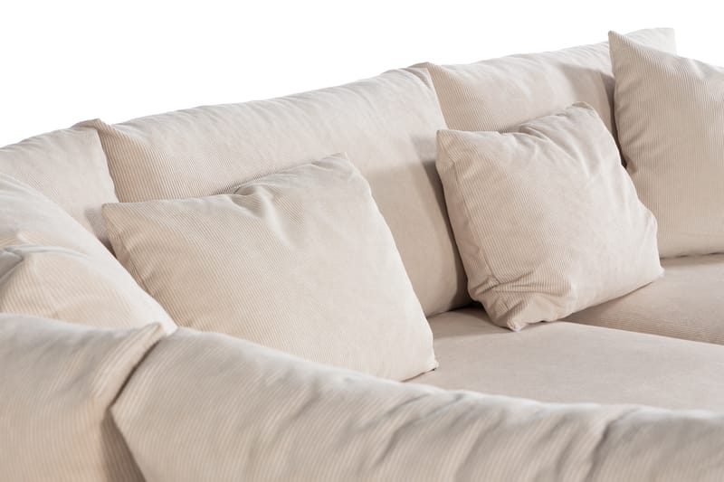 Menard 3-seters L Sofa Manchester med Sjeselong Venstre - Lys Beige / Natur - Møbler - Sofaer - Sofa med sjeselong