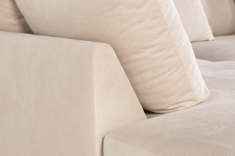 Menard 3-seters L Sofa Manchester med Sjeselong Venstre - Lys Beige / Natur - Møbler - Sofaer - Sofa med sjeselong