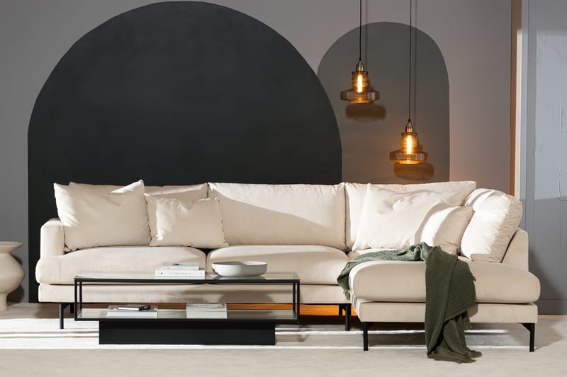 Menard 3-seters Sofa med Sjeselong Høyre - Beige - Møbler - Sofaer - Sofa med sjeselong