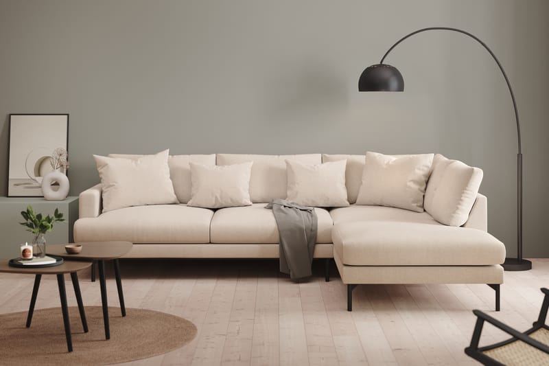 Menard 4-seters L Sofa med Sjeselong Høyre - Lys Beige / Natur - Møbler - Sofaer - Sofa med sjeselong