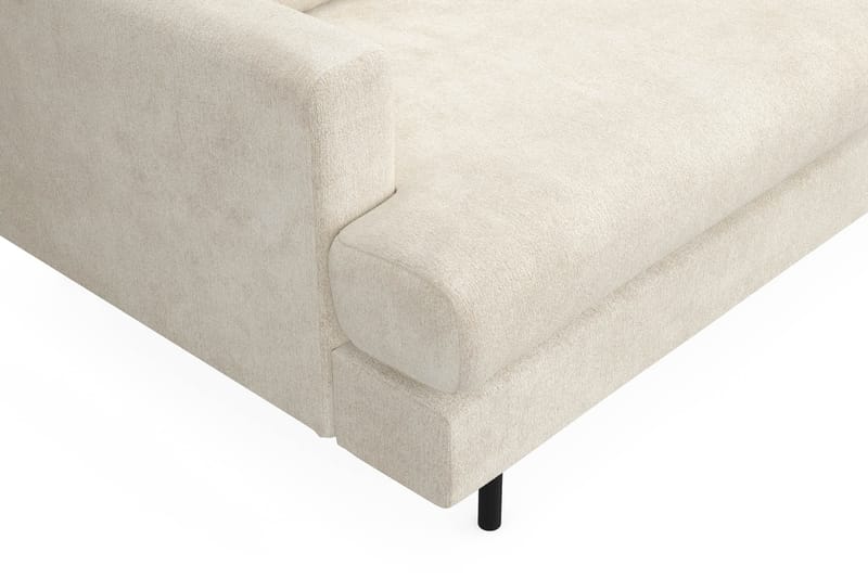 Menard Compact 4-seters Fløyel L Sofa med Sjeselong Høyre - Beige / Hvit - Møbler - Sofaer - Sofa med sjeselong