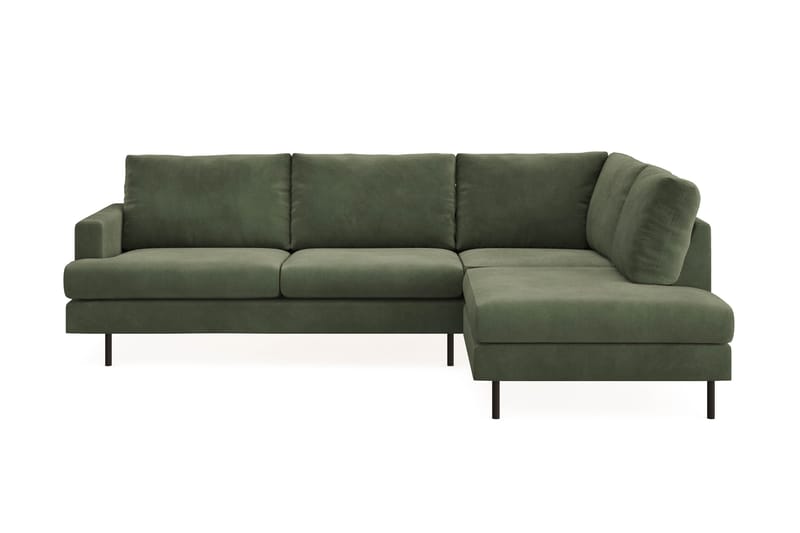 Menard Compact 4-seters Manchester L Sofa med Sjeselong Høyre - Grønn / Mørkegrønn - Møbler - Sofaer - Sofa med sjeselong