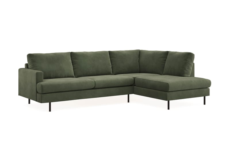 Menard Compact 4-seters Manchester L Sofa med Sjeselong Høyre - Grønn / Mørkegrønn - Møbler - Sofaer - Sofa med sjeselong