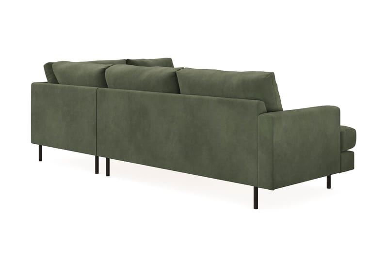 Menard Compact 4-seters Manchester L Sofa med Sjeselong Høyre - Grønn / Mørkegrønn - Møbler - Sofaer - Sofa med sjeselong