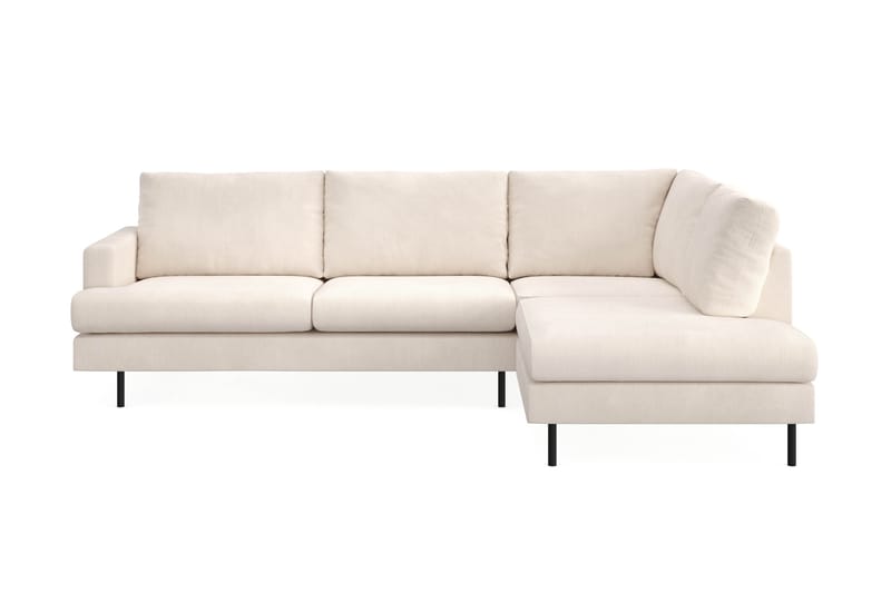 Menard Compact 4-seters Manchester L Sofa med Sjeselong Høyre - Lys Beige / Hvit - Møbler - Sofaer - Sofa med sjeselong