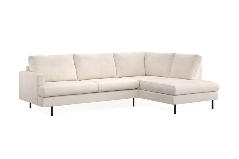 Menard Compact 4-seters Manchester L Sofa med Sjeselong Høyre - Lys Beige / Hvit - Møbler - Sofaer - Sofa med sjeselong