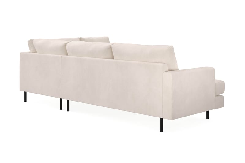 Menard Compact 4-seters Manchester L Sofa med Sjeselong Høyre - Lys Beige / Hvit - Møbler - Sofaer - Sofa med sjeselong