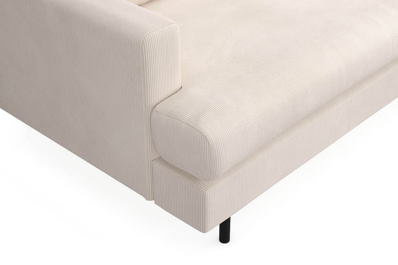 Menard Compact 4-seters Manchester L Sofa med Sjeselong Høyre - Lys Beige / Hvit - Møbler - Sofaer - Sofa med sjeselong