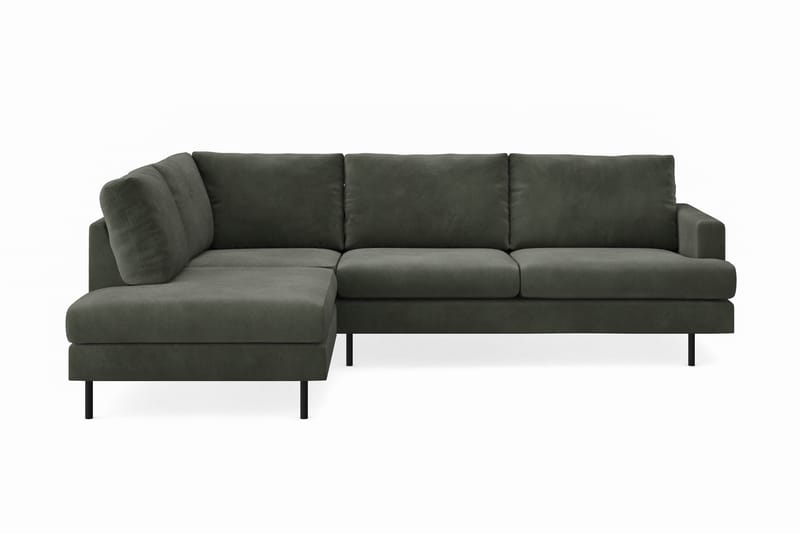 Menard Compact 4-seters Manchester L Sofa med Sjeselong Venstre - Mørkegrønn - Møbler - Sofaer - Sofa med sjeselong