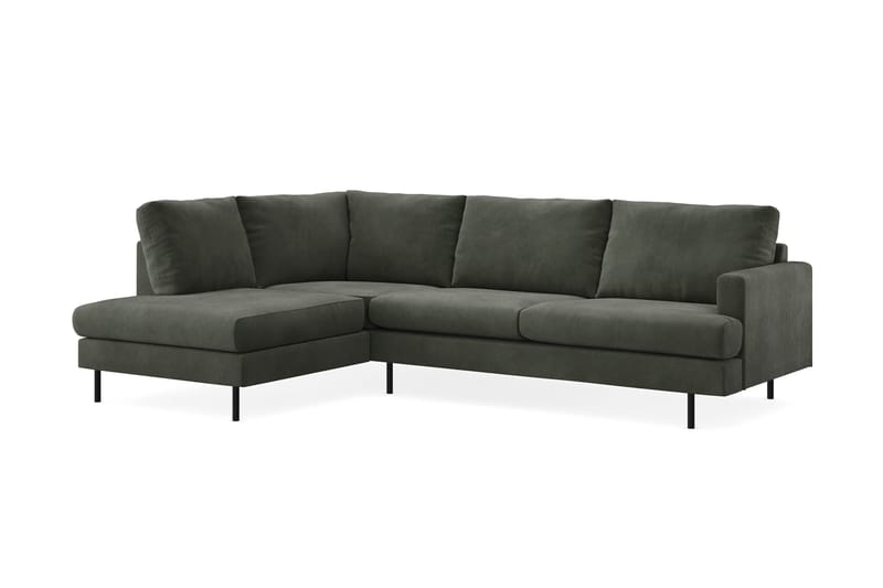 Menard Compact 4-seters Manchester L Sofa med Sjeselong Venstre - Mørkegrønn - Møbler - Sofaer - Sofa med sjeselong