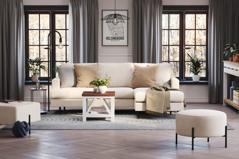 Menard Compact Sofa med Divan 3-seter - Beige - Møbler - Sofaer - Sofa med sjeselong