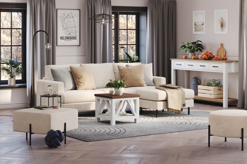 Menard Compact Sofa med Divan 3-seter - Beige - Møbler - Sofaer - Sofa med sjeselong