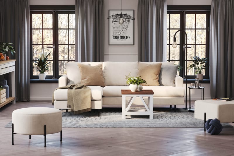 Menard Compact Sofa med Divan 3-seter - Beige - Møbler - Sofaer - Sofa med sjeselong