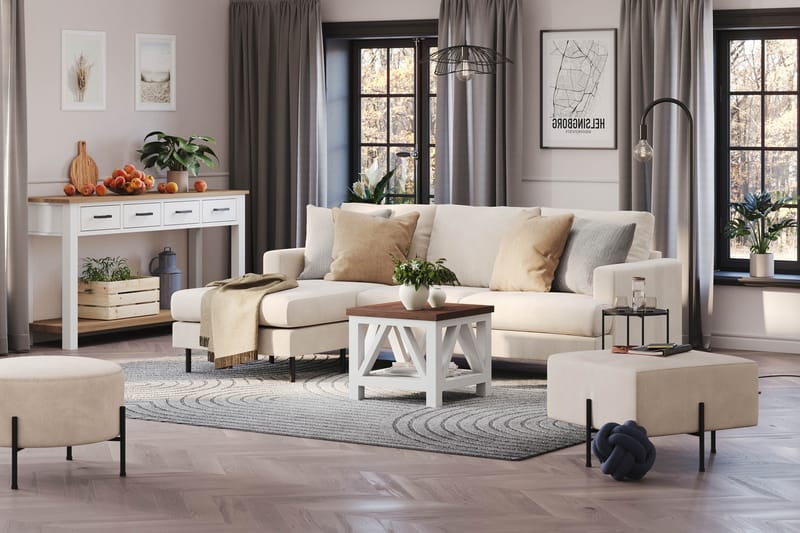 Menard Compact Sofa med Divan 3-seter - Beige - Møbler - Sofaer - Sofa med sjeselong