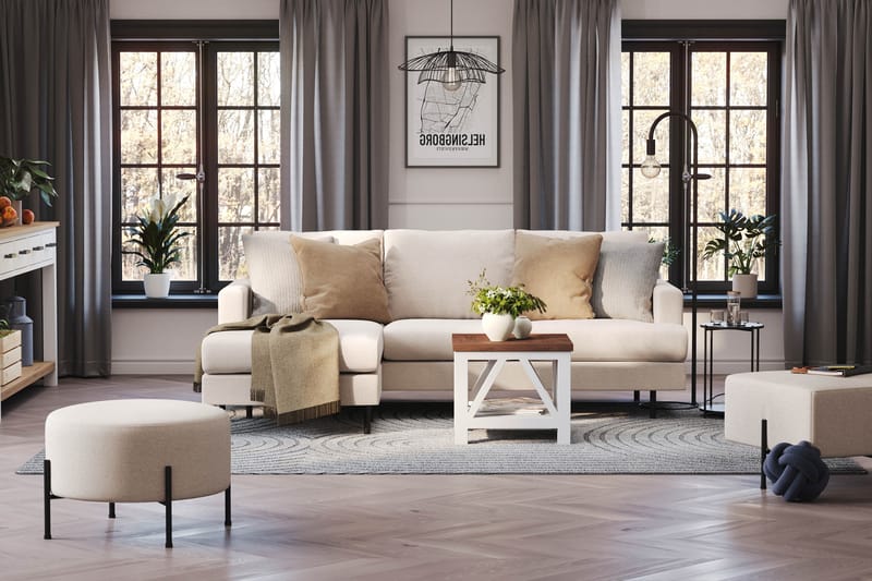 Menard Compact Sofa med Divan 3-seter - Beige - Møbler - Sofaer - Sofa med sjeselong