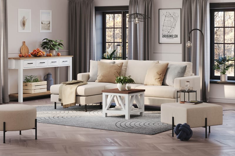 Menard Compact Sofa med Divan 3-seter - Beige - Møbler - Sofaer - Sofa med sjeselong