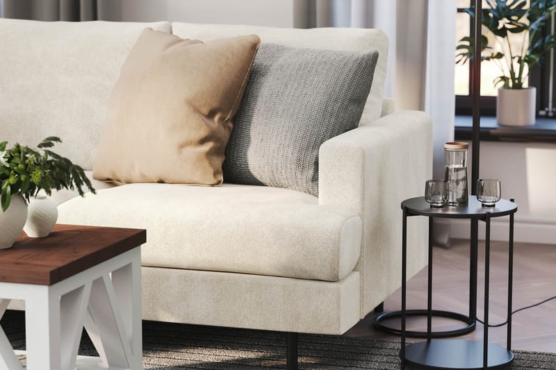 Menard Compact Sofa med Divan 3-seter - Hvit - Møbler - Sofaer - Sofa med sjeselong