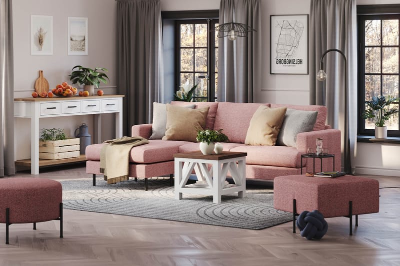 Menard Compact Sofa med Divan 3-seter - Lilla - Møbler - Sofaer - Sofa med sjeselong