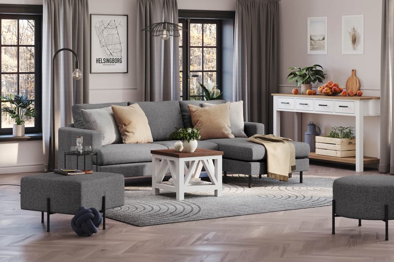 Menard Compact Sofa med divan 3-seter - Mørkegrå - Møbler - Sofaer - Sofa med sjeselong